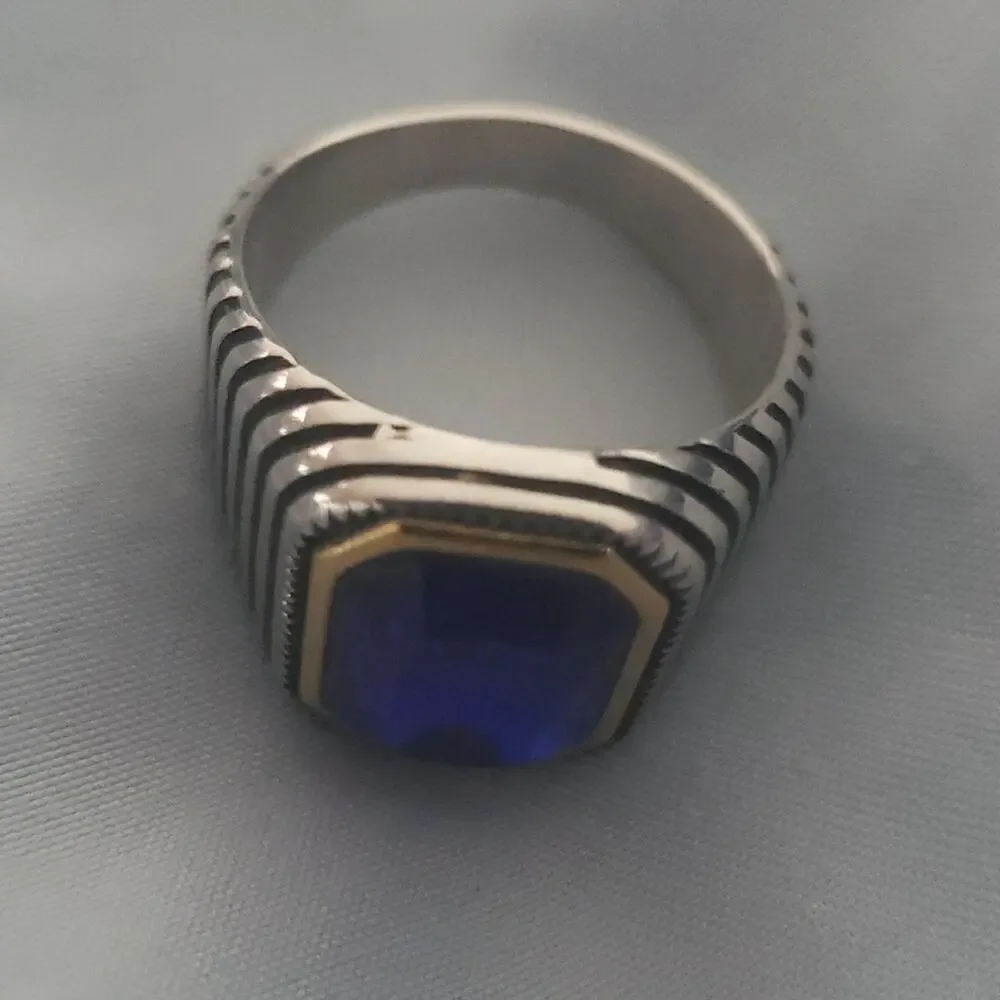 Blue Handmade Men's Ring Size 11 NWT